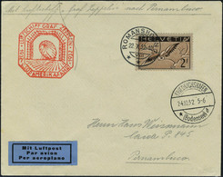 Lettre Zeppelin 9 SAF 1932 Pour Le Bresil Affranchie Avec PA 15b, TB - Sonstige & Ohne Zuordnung