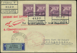 Lettre Zeppelin 8è SAF 1932 Prag 8.10.32 Pour Pernambuco, Arrivée 13.10.32 T.B. - Autres & Non Classés