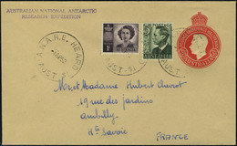 Lettre N° 155 + 173C,  Sur EP à 3 1/2p, Càd ANARE Heard Is Autr. 1 Ap 52, Cachet Australian National Antartic Research E - Altri & Non Classificati