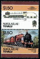 Neuf Sans Charnière Nukulaelaé, Michel N° 80-95, 1$50 Locomotive Turbomotive 4.6.2.1835, Paire Verticale, Timbre Du Haut - Altri & Non Classificati