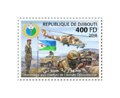 DJIBOUTI 2018 MNH** Djibouti Flag Fahne Drapeau De Djibouti 1v - OFFICIAL ISSUE - DH1829 - Francobolli