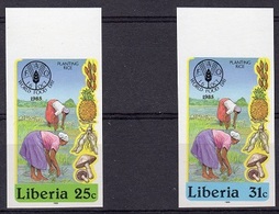 Liberia 1985, FAO, Mushrooms, Rice, 2val IMPERFORATED - Agriculture