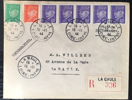 France ILOT DE SAINT NAZAIRE / POCHE DE L'ATLANTIQUE - 1945 - ENVELOPPE RECOMMANDEE De La Baule - Kriegsmarken