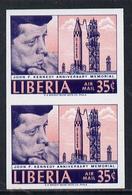 Liberia 1964, Kennedy Memorial 35c Space, Unmounted Mint Imperf Proof Pair - Kennedy (John F.)