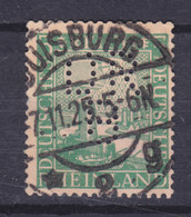 Germany Deutsches Reich Perfin Perforé Lochung 'DRB' Rheinland Stamp Deluxe DUISBURG Cancel (2 Scans) - Plaatfouten En Curiosa