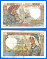 France 50 Francs 1940 26 Septembre Jacques Que Prix + Port Coeur Paypal Skrill Bitcoin OK - 50 F 1940-1942 ''Jacques Coeur''