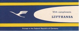 ANTIGUA ETIQUETA DE LA COMPAÑIA AEREA LUFTHANSA (AVION-PLANE) WITH COMPLEMENTS - Étiquettes à Bagages