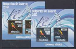 GUINEE BISSAU GUINE 2010 - WINTER OLYMPIC SPORT GAMES VANCOUVER CANADA - NORDIC COMBINED - GOLD + SILVER - RARE MNH - Inverno2010: Vancouver
