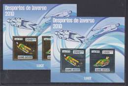 GUINEE BISSAU GUINE 2010 - WINTER OLYMPIC SPORT GAMES VANCOUVER CANADA - LUGE LUGEN - GOLD + SILVER - RARE MNH - Inverno2010: Vancouver