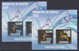 GUINEE BISSAU GUINE 2010 - WINTER OLYMPIC SPORT GAMES VANCOUVER -  SKI LIBRE SKIING FREESTYLE - GOLD + SILVER - RARE MNH - Inverno2010: Vancouver