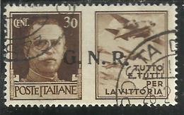 ITALY KINGDOM ITALIA REGNO 1944 REPUBBLICA SOCIALE ITALIANA RSI GNR PROPAGANDA CENT 30 BRUNO III USED - Oorlogspropaganda