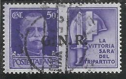 ITALIA REGNO ITALY KINGDOM 1944 PROPAGANDA DI GUERRA CENT 50 VIOLETTO IV USATO USED OBLITERE' - War Propaganda