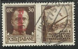 ITALY KINGDOM ITALIA REGNO 1944 REPUBBLICA SOCIALE ITALIANA RSI PROPAGANDA FASCIO CENT 30 BRUNO II USATO USED OBLITERE' - War Propaganda