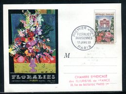 France - Carte Maximum 1959 - Floralies Parisiennes - 1950-1959