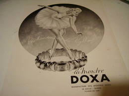 ANCIENNE PUBLICITE MONTRE DOXA 1942 - Autres & Non Classés