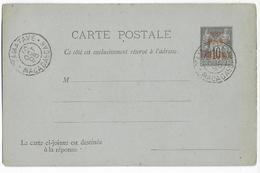 MADAGASCAR - 1895 - CARTE ENTIER POSTAL ACEP CP2 1° PARTIE SEULEMENT OBLITEREE TAMATAVE - Brieven En Documenten