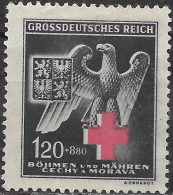 BOHEMIA & MORAVIA 1943 Red Cross Relief Fund - 1k.20+8k.80 Arms Of Bohemia And Moravia And Red Cross MNG - Neufs