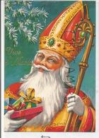 Vive St-Nicolas. Le Grand Saint, Mitre, Crosse, Branche De Sapin. Cadeaux - Sinterklaas