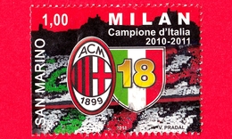 SAN MARINO - Usato - 2011 - Milan Campione D'Italia 2010-2011 - Stemma  - 1.00 - Used Stamps