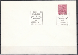 Finland 1972 - Airshow 72, Aviation Fair In Helsinki: Hawk - Commemorative Postmark 25.8.1972 - Lettres & Documents