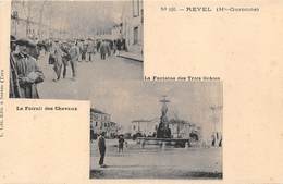 31-REVEL- LA FONTAINE DES TROIS GRACES - LE FORAIL DES CHEVAUX , MULTIVUES - Revel