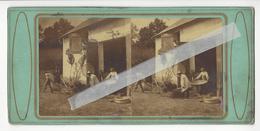 TRAVAUX AGRICOLES Circa 1855 PHOTO STEREO /FREE SHIPPING REGISTERED - Photos Stéréoscopiques