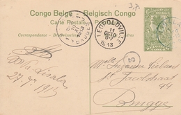 Congo Belge Entier Postal Illustré Pour La Belgique 1913 - Postwaardestukken