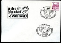 Bund PU115 D2/044 Privat-Umschlag ERSTES FELDPOSTAMT MITTENWALD Sost.1980 - Privatumschläge - Gebraucht