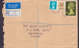 Great Britain Registered Mail Cover Sent To SYRIA - Territorio Británico Del Océano Índico