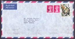 Great Britain Registered Mail Cover Sent To SAUDI- Hail City - Territorio Británico Del Océano Índico