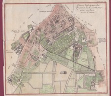 300718  - CARTE XVIIIe Début XIXe Plan Description Quartier Du Luxembourg PARIS  Ses Rue Et Ses Limites Jardin - Cartes Topographiques