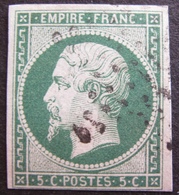 R1530/37 - NAPOLEON III N°12c Vert Foncé Sur Vert - ETOILE MUETTE DE PARIS - Filets Intacts - Cote : 380,00 € - 1853-1860 Napoleon III