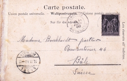 Carte Postale Chamonix Haute Savoie Mont Blanc Argentières 1900 Type Sage Basel Bâle Suisse - 1898-1900 Sage (Tipo III)