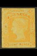 NEW SOUTH WALES 1853 8d Orange-yellow Imperf, SG 80, Unused, Regummed, Toned Back And Cleaned, But With Four Margins And - Sonstige & Ohne Zuordnung