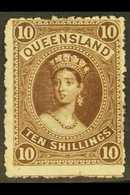 QUEENSLAND 1882-95 10s Brown, SG 155, Unused, Trace Of Gum. For More Images, Please Visit Http://www.sandafayre.com/item - Altri & Non Classificati