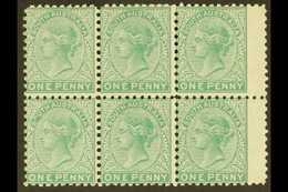 SOUTH AUSTRALIA 1876-1904 1d Deep Green, Perf 10, SG 167b, A Superb Mint BLOCK OF SIX With Five Of The Stamps Never Hing - Other & Unclassified