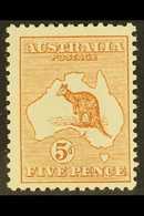 1913-14 5d Chestnut Kangaroo, SG 8, Fine Mint. For More Images, Please Visit Http://www.sandafayre.com/itemdetails.aspx? - Autres & Non Classés