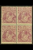 1926-30 4½d Violet KGV, Perf 13½x12½, SG 103, BLOCK OF FOUR Never Hinged Mint. For More Images, Please Visit Http://www. - Altri & Non Classificati