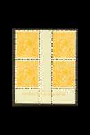 1928 ½d Orange - Perf 13½ X 12½, SG 94, Brusden White 69(9) Z, John Nash Imprint (N Over N) Block Of 4, Very Fine Mint F - Autres & Non Classés