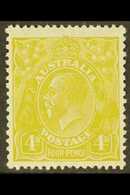 1929 4d Yellow Olive Perf 13½ X 12½, SG 102, Kangaroo's "Tongue Out" Variety, Brusden White 116(4)e, Fine Mint For More  - Autres & Non Classés