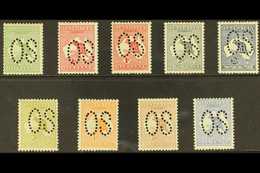 OFFICIALS 1913 Large "OS" Puncture Set Complete To 6d Ultramarine With Both 1d Dies, SG O1/O8, Never Hinged Mint (the ½d - Sonstige & Ohne Zuordnung