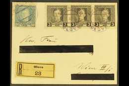 BOSNIA AND HERZEGOVINA 1918 (21 Nov) Registered Cover Addressed To Vienna, Bearing 1917 80pf IMPERF (Michel 136 U) And 3 - Autres & Non Classés