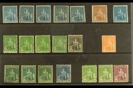 1852-81 MINT / UNUSED "BRITANNIA" COLLECTION Presented On A Stock Card. Includes 1852-55 Blued Paper (1d) Blue Mint X5 W - Barbades (...-1966)