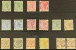 1882-92 MINT "SIDEFACE" COLLECTION Presented On A Stock Card That Includes 1882-86 CA Wmk Set (SG 89/103) With ALL Addit - Barbados (...-1966)