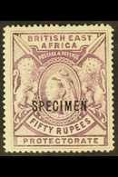 1897 50r Mauve, Watermark Reversed, Overprinted "SPECIMEN", SG 99xs, Fine Mint. For More Images, Please Visit Http://www - Afrique Orientale Britannique
