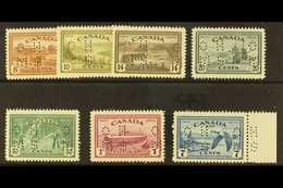 OFFICIALS 1946 Peace Re-conversion Complete Set Punctured With Type 2 "OHMS" Perfins, SG O153/O159, All Stamps Never Hin - Sonstige & Ohne Zuordnung