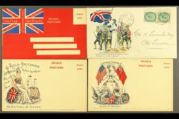 PATRIOTIC POSTCARDS Circa 1900 Group Of Three Different Unused Private Post Cards In Colour With "Rule Britannia", "Angl - Sonstige & Ohne Zuordnung