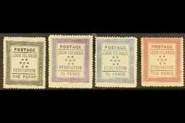 1892 (April) White Paper 1d, 1½d And 2½d Fine Mint, Toned Paper 10d Mint With Small Mark At Right, SG 1/4. (4 Stamps) Fo - Cook Islands