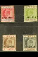 1902-04 KEVII (wmk Crown CA) 1pi, 4pi, 9pi And 18pi Overprinted "SPECIMEN" (SG 52s, 54s, 56s & 58s), Fine Mint. (4 Stamp - Sonstige & Ohne Zuordnung