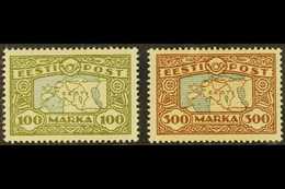 1923-24 Map Complete Set (SG 43/43a, Michel 40 & 54), Very Fine Mint, Very Fresh. (2 Stamps) For More Images, Please Vis - Estland